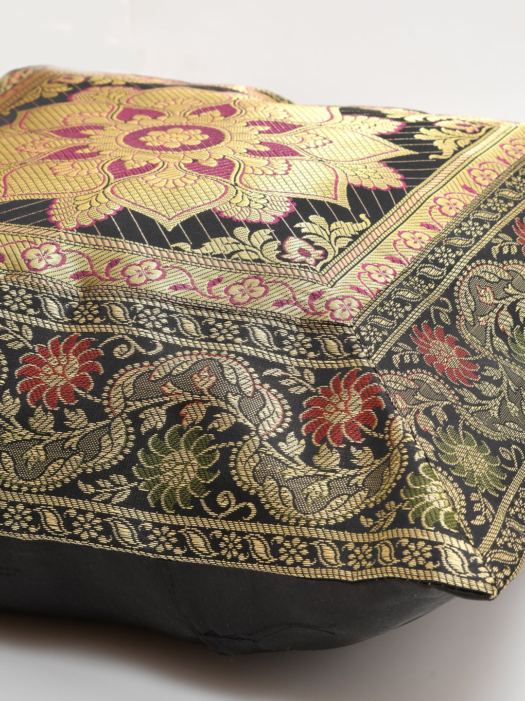 Set of 2 Banarasi Zari Cushion Cover - 16X16 Inches11100814