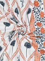 Floral Printed Bedding Set - 1 King Bedsheet, 1 Jaipuri Razai/Quilt, 2 Pillow Covers