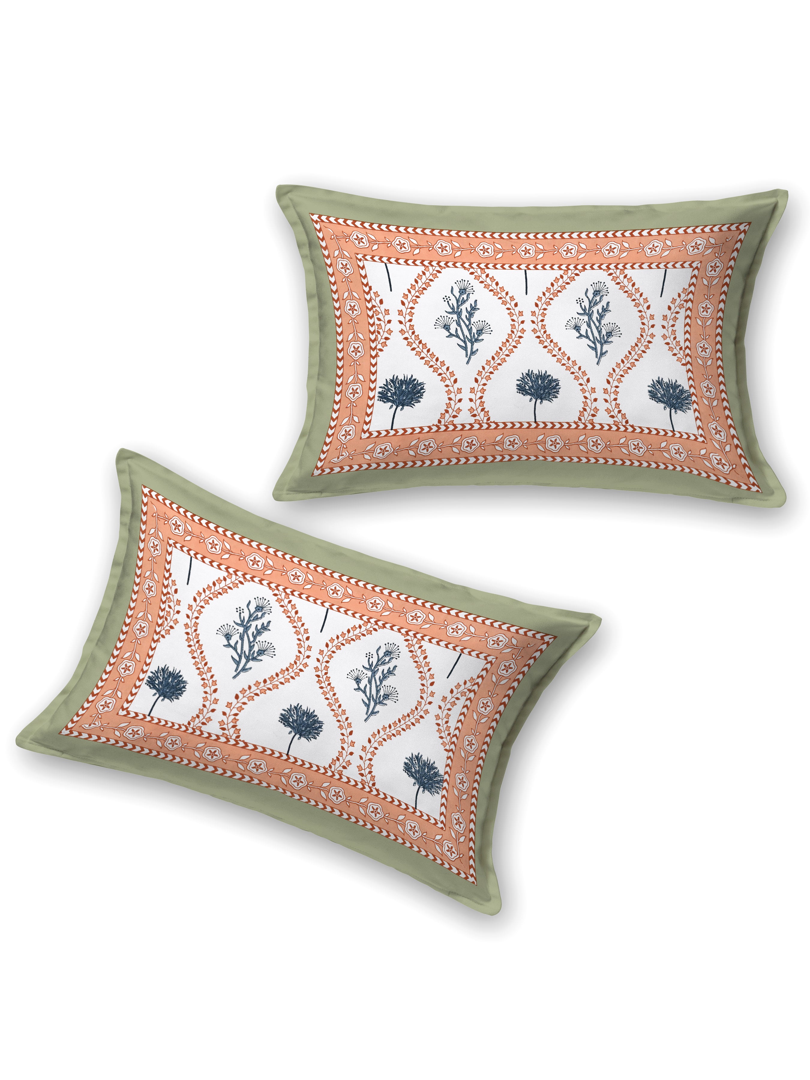 Floral Printed Bedding Set - 1 King Bedsheet, 1 Jaipuri Razai/Quilt, 2 Pillow Covers