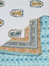 Floral Printed Bedding Set - 1 King Bedsheet, 1 Jaipuri Razai/Quilt, 2 Pillow Covers