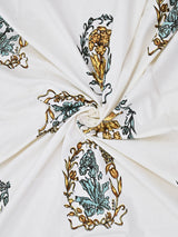 Floral Printed Bedding Set - 1 King Bedsheet, 1 Jaipuri Razai/Quilt, 2 Pillow Covers