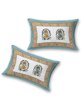 Floral Printed Bedding Set - 1 King Bedsheet, 1 Jaipuri Razai/Quilt, 2 Pillow Covers