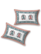 Floral Printed Bedding Set - 1 King Bedsheet, 1 Jaipuri Razai/Quilt, 2 Pillow Covers