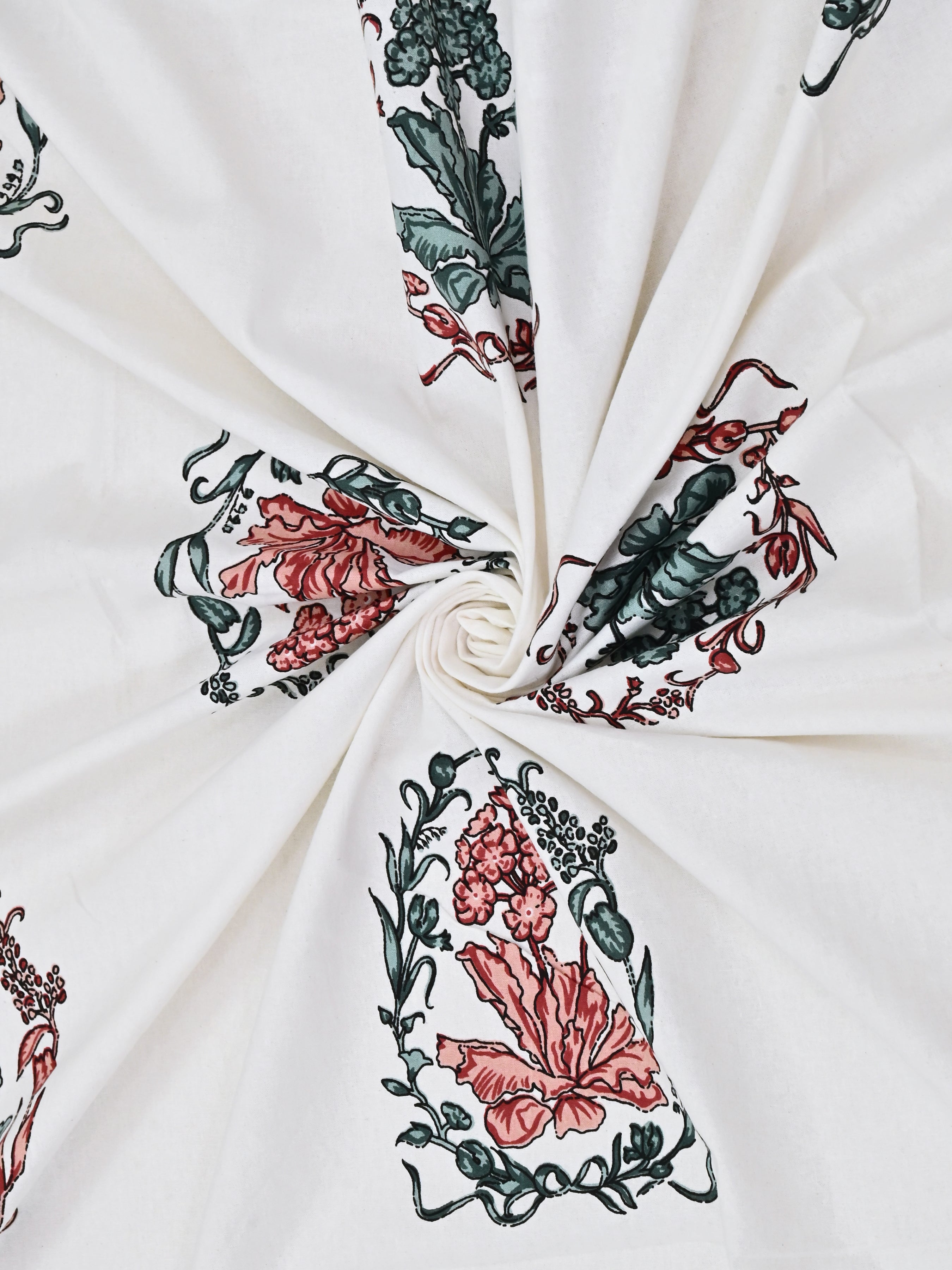 Floral Printed Bedding Set - 1 King Bedsheet, 1 Jaipuri Razai/Quilt, 2 Pillow Covers