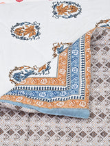 Floral Printed Bedding Set - 1 King Bedsheet, 1 Jaipuri Razai/Quilt, 2 Pillow Covers