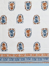 Floral Printed Bedding Set - 1 King Bedsheet, 1 Jaipuri Razai/Quilt, 2 Pillow Covers