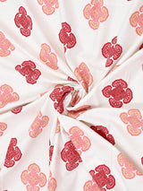 Floral Printed Bedding Set - 1 King Bedsheet, 1 Jaipuri Razai/Quilt, 2 Pillow Covers