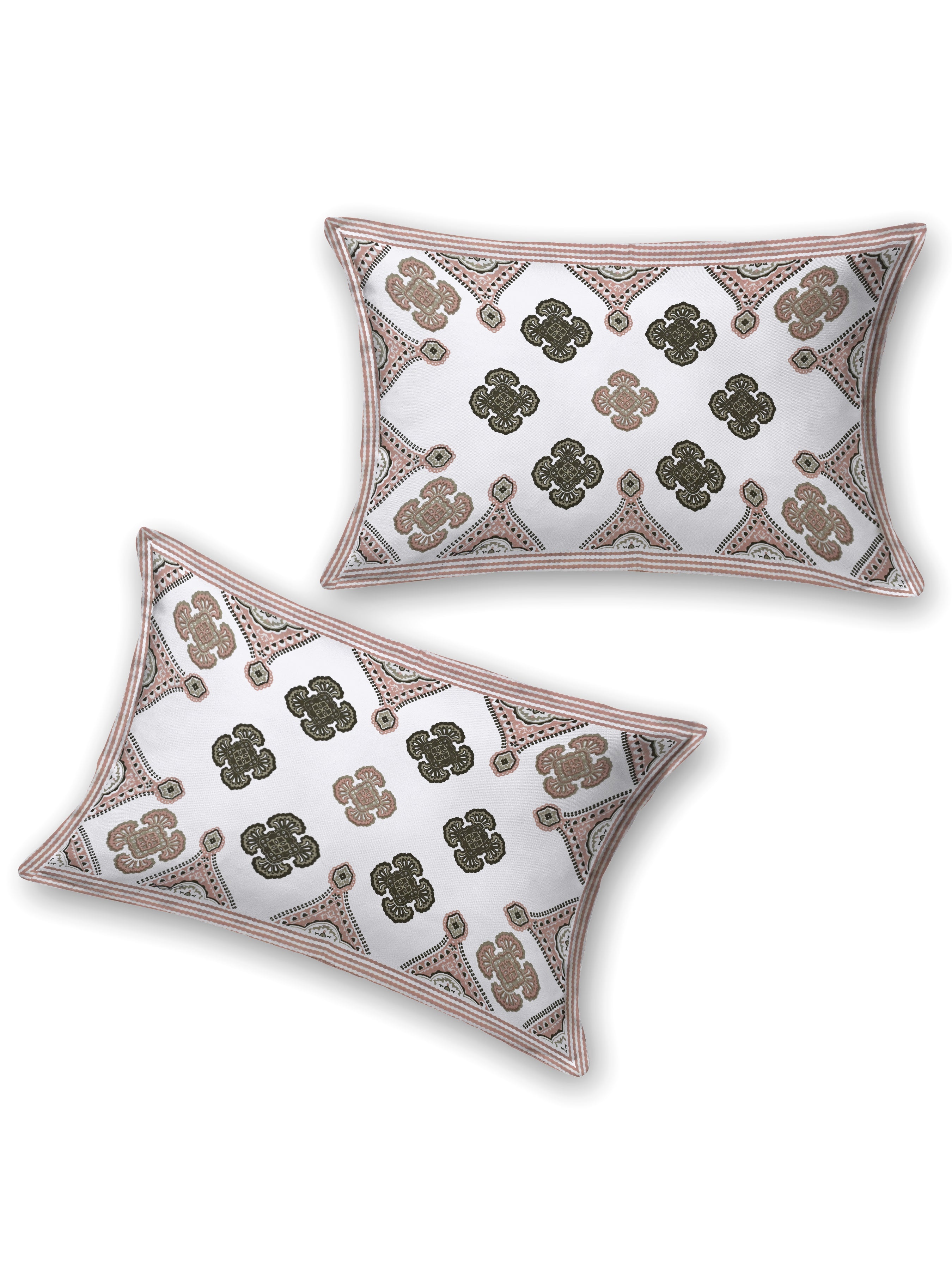 Floral Printed Bedding Set - 1 King Bedsheet, 1 Jaipuri Razai/Quilt, 2 Pillow Covers