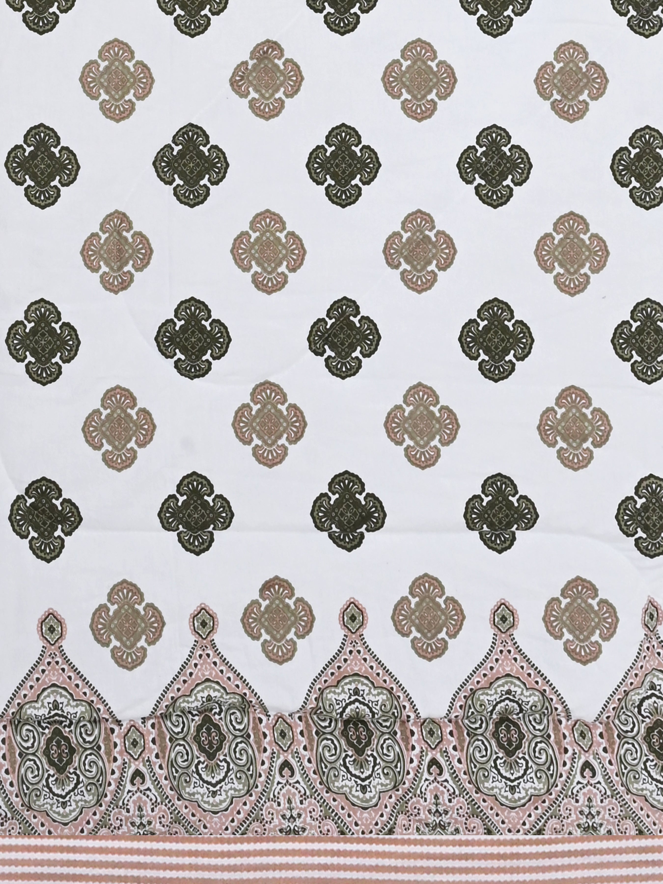 Floral Printed Bedding Set - 1 King Bedsheet, 1 Jaipuri Razai/Quilt, 2 Pillow Covers