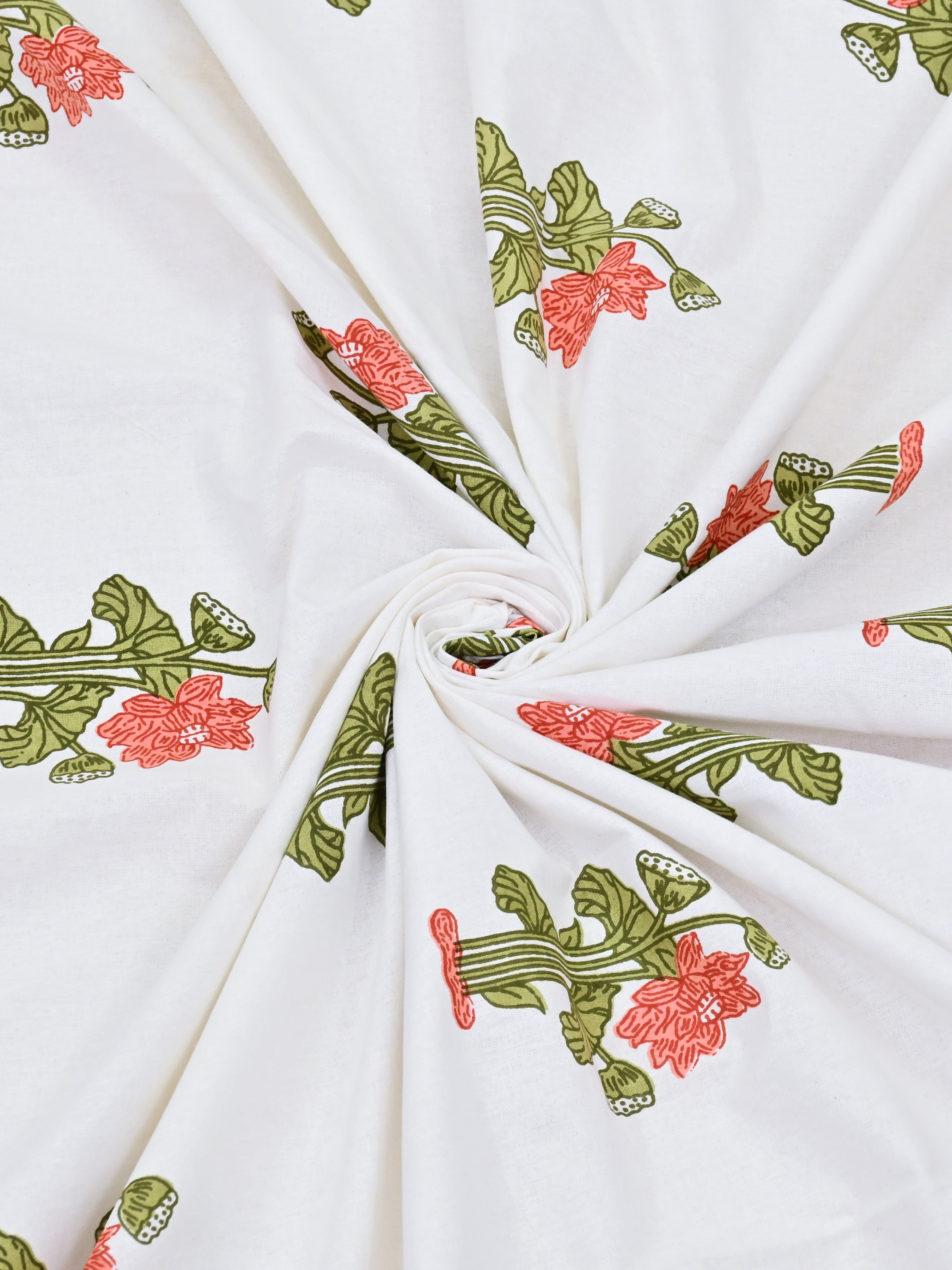 Floral Printed Bedding Set - 1 King Bedsheet, 1 Jaipuri Razai/Quilt, 2 Pillow Covers