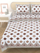 Floral Printed Bedding Set - 1 King Bedsheet, 1 Jaipuri Razai/Quilt, 2 Pillow Covers