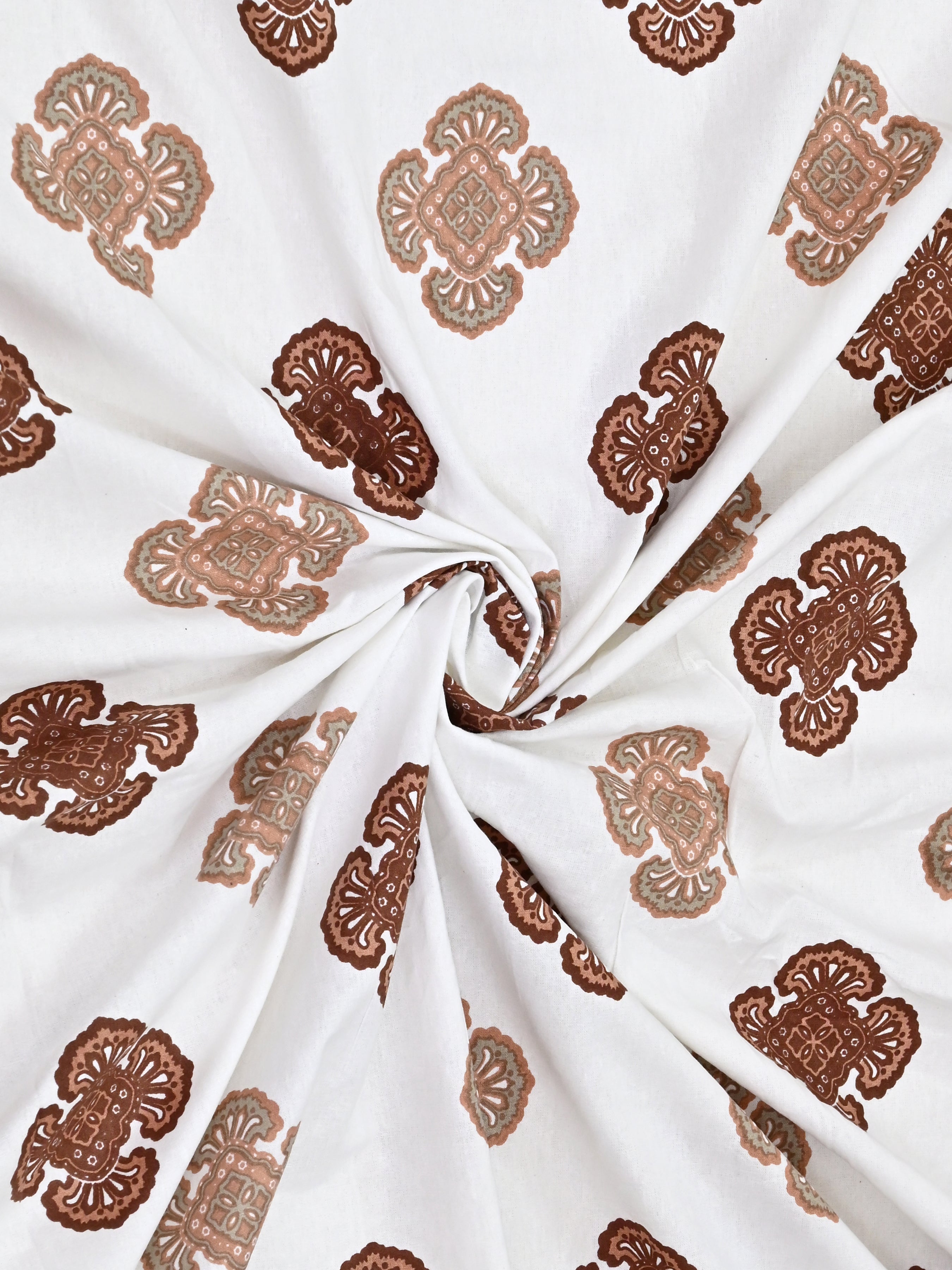 Floral Printed Bedding Set - 1 King Bedsheet, 1 Jaipuri Razai/Quilt, 2 Pillow Covers