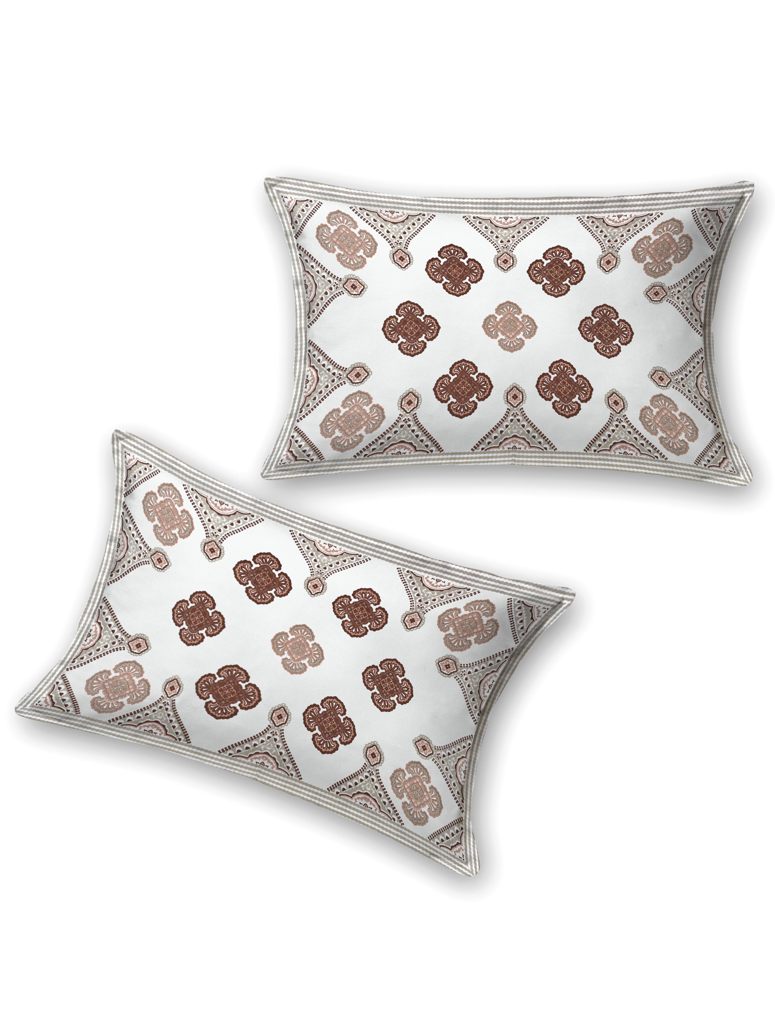 Floral Printed Bedding Set - 1 King Bedsheet, 1 Jaipuri Razai/Quilt, 2 Pillow Covers