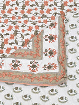Floral Printed Bedding Set - 1 King Bedsheet, 1 Jaipuri Razai/Quilt, 2 Pillow Covers