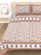 Floral Printed Bedding Set - 1 King Bedsheet, 1 Jaipuri Razai/Quilt, 2 Pillow Covers