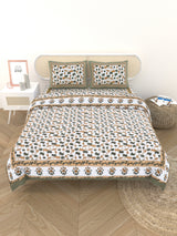 Floral Printed Bedding Set - 1 King Bedsheet, 1 Jaipuri Razai/Quilt, 2 Pillow Covers