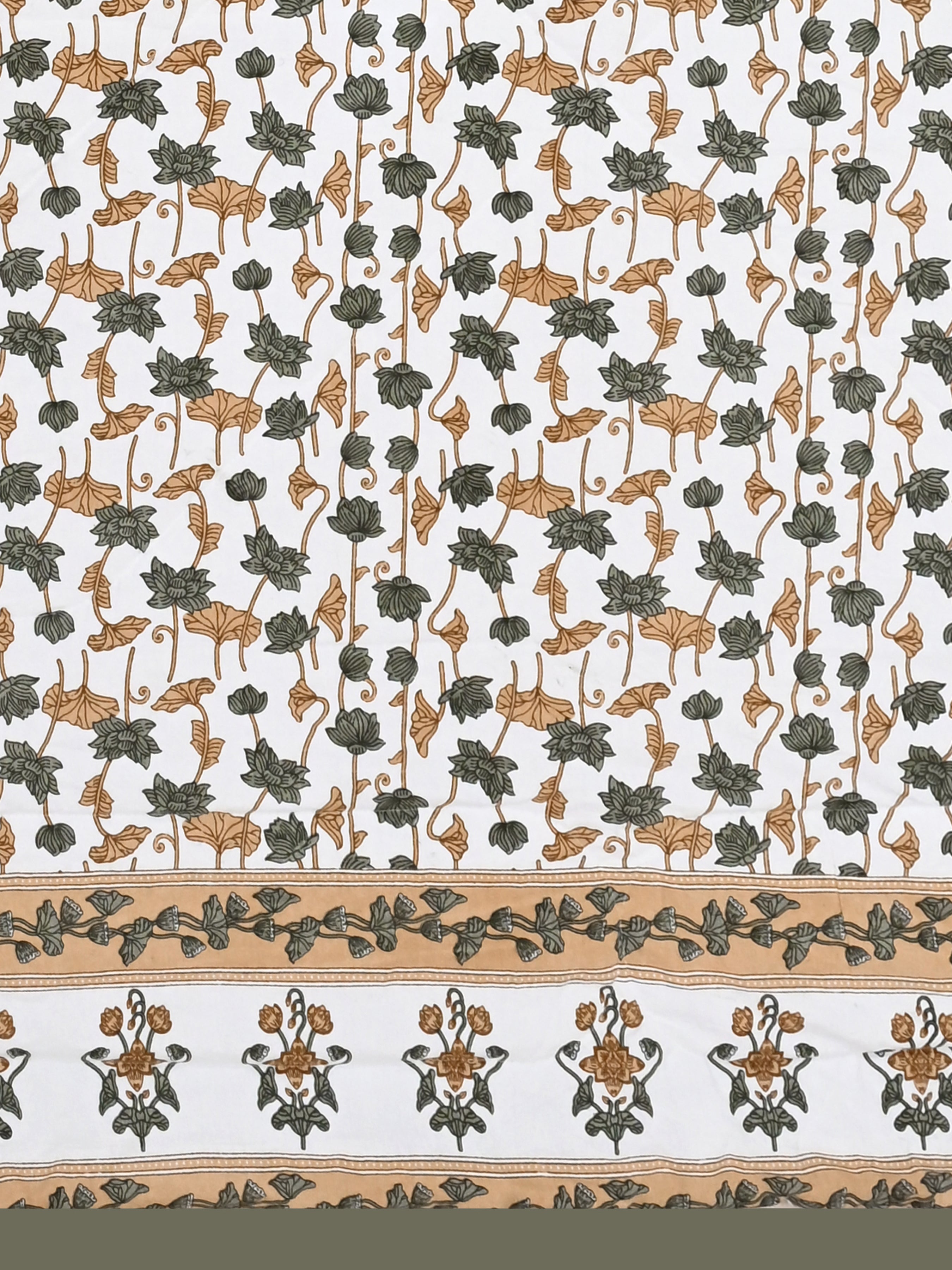 Floral Printed Bedding Set - 1 King Bedsheet, 1 Jaipuri Razai/Quilt, 2 Pillow Covers