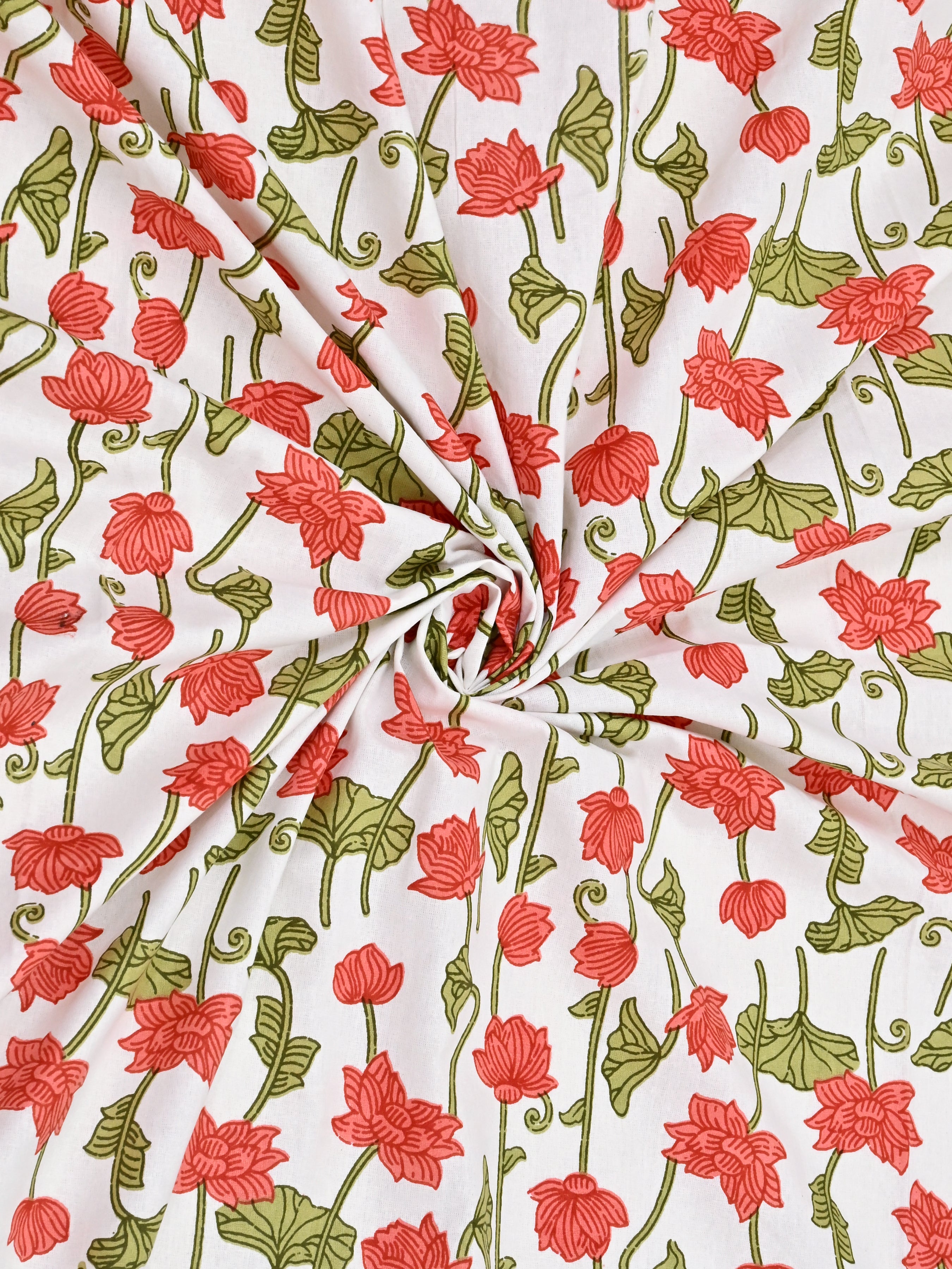 Floral Printed Bedding Set - 1 King Bedsheet, 1 Jaipuri Razai/Quilt, 2 Pillow Covers