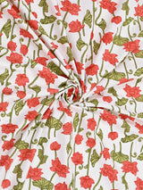 Floral Printed Bedding Set - 1 King Bedsheet, 1 Jaipuri Razai/Quilt, 2 Pillow Covers