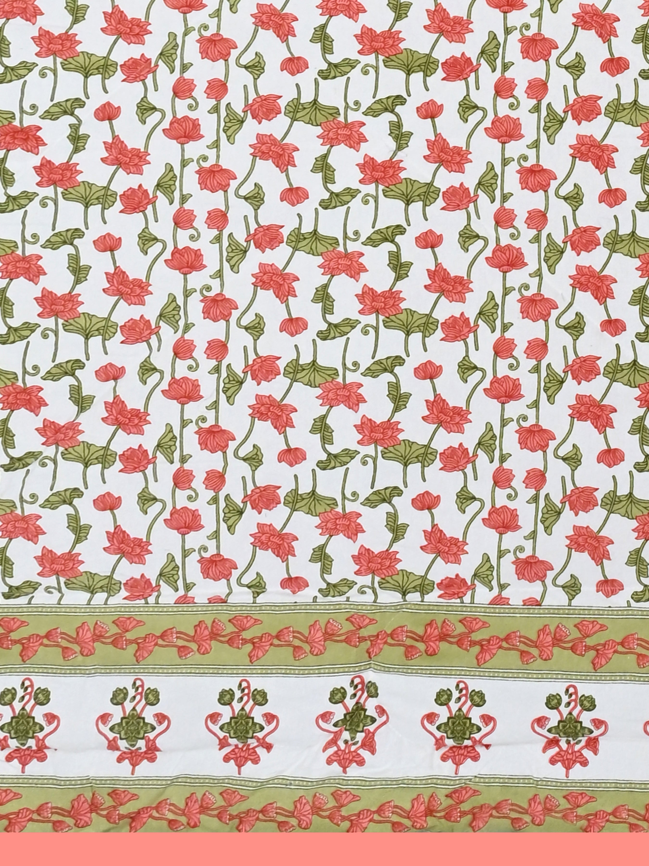 Floral Printed Bedding Set - 1 King Bedsheet, 1 Jaipuri Razai/Quilt, 2 Pillow Covers