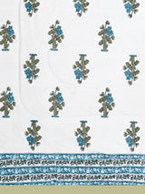 Floral Printed Bedding Set - 1 King Bedsheet, 1 Jaipuri Razai/Quilt, 2 Pillow Covers