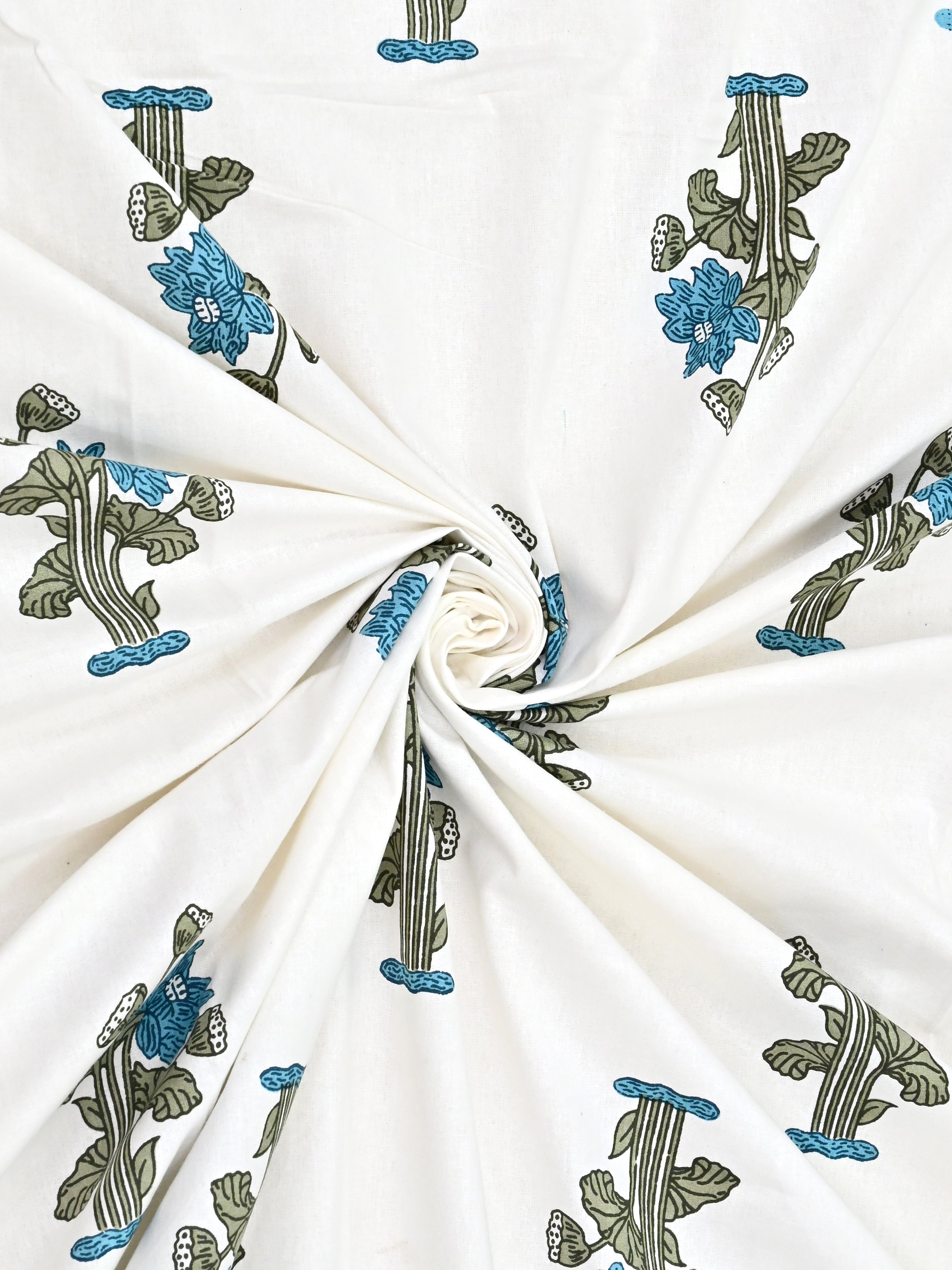 Floral Printed Bedding Set - 1 King Bedsheet, 1 Jaipuri Razai/Quilt, 2 Pillow Covers