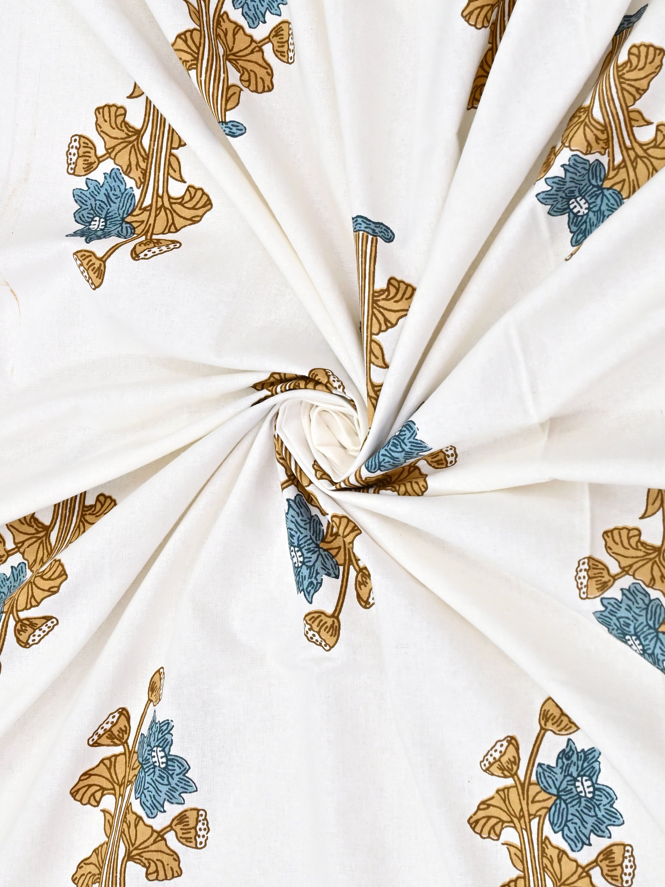 Floral Printed Bedding Set - 1 King Bedsheet, 1 Jaipuri Razai/Quilt, 2 Pillow Covers