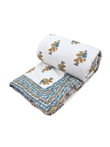 Floral Printed Bedding Set - 1 King Bedsheet, 1 Jaipuri Razai/Quilt, 2 Pillow Covers