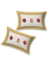 Floral Printed Bedding Set - 1 King Bedsheet, 1 Jaipuri Razai/Quilt, 2 Pillow Covers