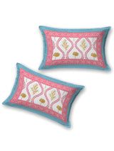 Floral Printed Bedding Set - 1 King Bedsheet, 1 Jaipuri Razai/Quilt, 2 Pillow Covers