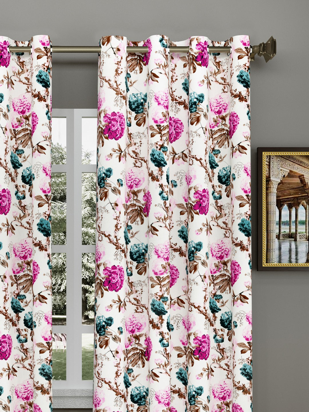 Cotton Ethnic motifs Printed Curtains - Set of 2 - 7X4 feet