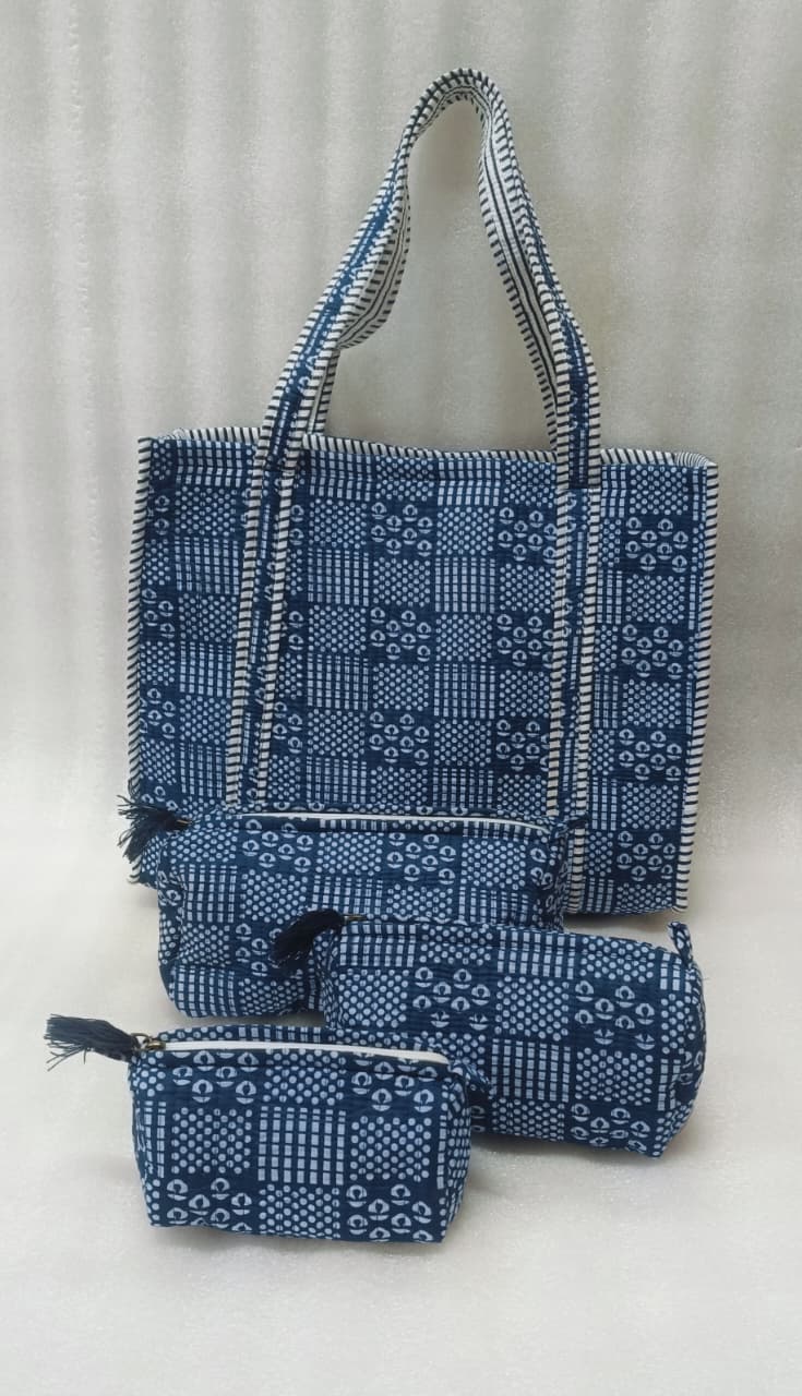 Tote Bag with set of 3 Pouches