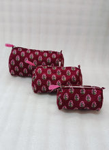 Set of 3 cosmetic bag/pouches with waterproof lining