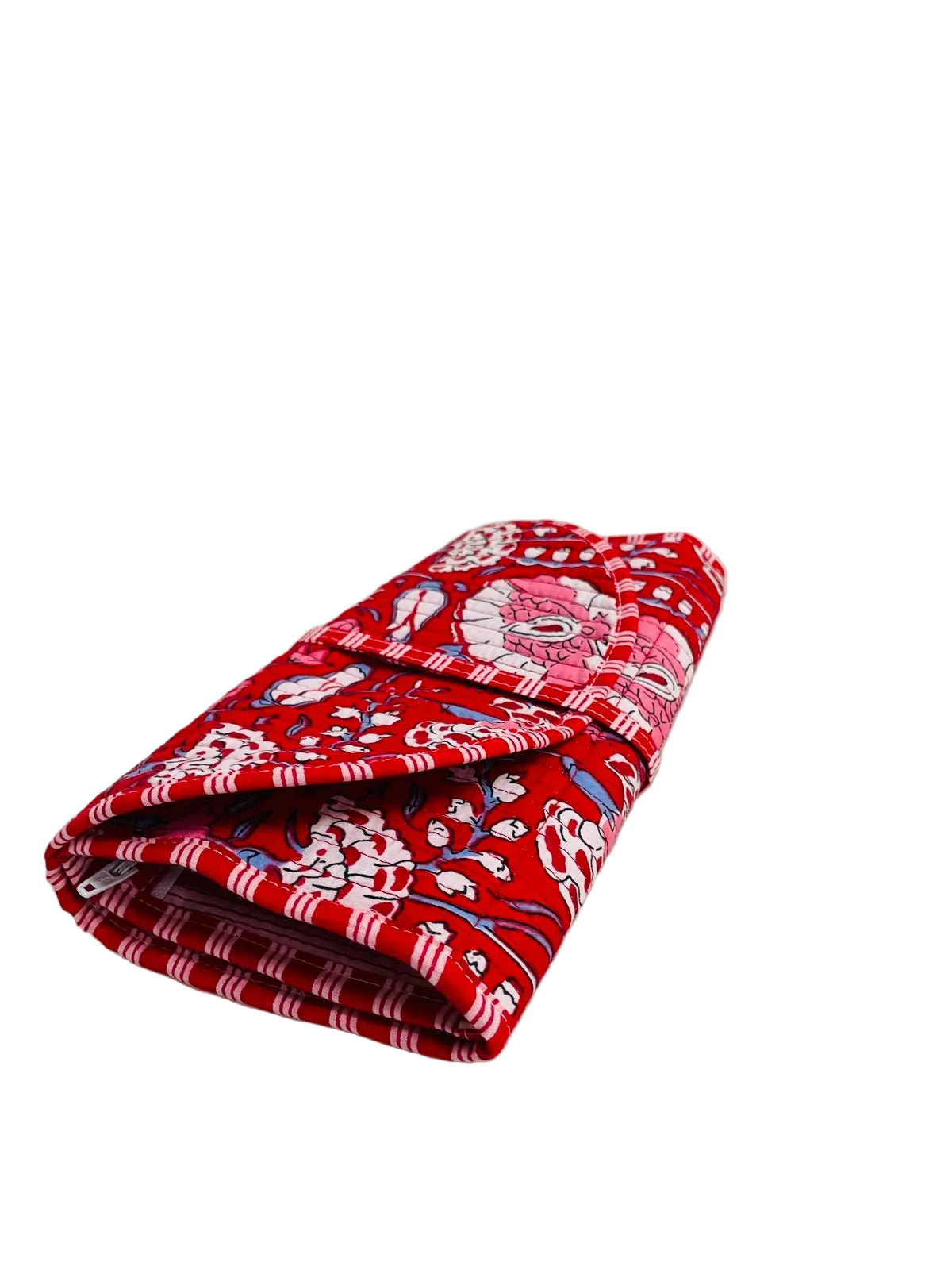 Handcrafted Travel Jewelry Organizer Roll | Artisan Fabric Jewelry Pouch