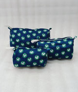 Set of 3 cosmetic bag/pouches with waterproof lining