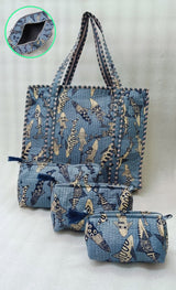 Cotton Tote Bag with Zip & Pouch Combo