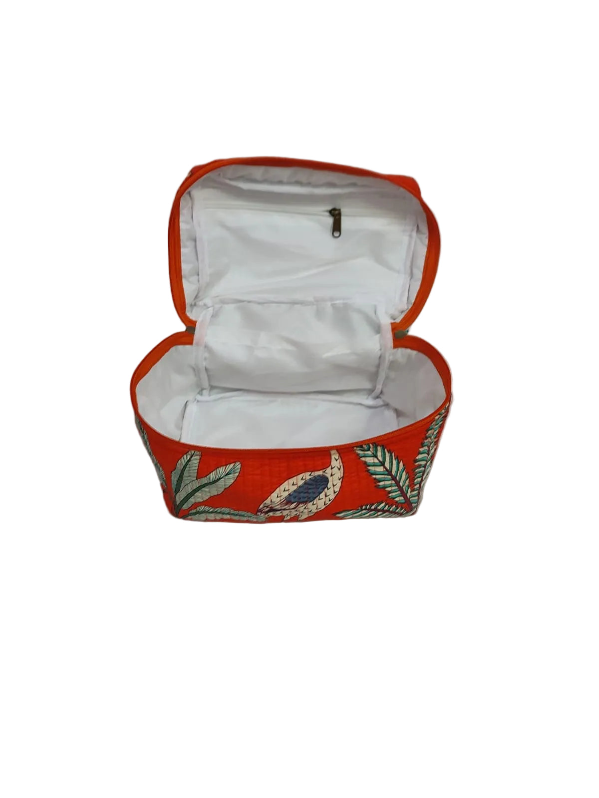 Handcrafted Quilted Makeup Organizer Bag | Cosmetic & Travel Vanity Case - 9x6.5x6.2 inches