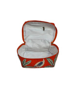 Handcrafted Quilted Makeup Organizer Bag | Cosmetic & Travel Vanity Case - 9x6.5x6.2 inches