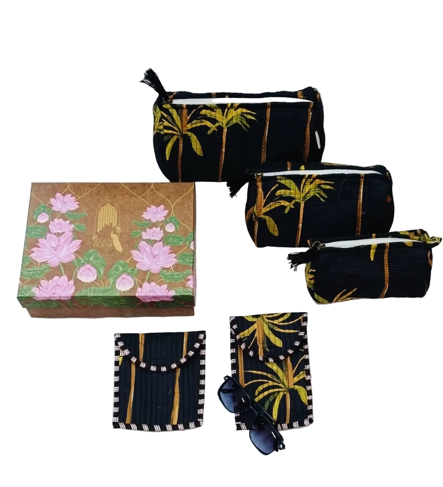 Set of 5 Utility Pouches (3 Makeup Pouches, 1 Sunglass Pouch, 1 Sanitary Napkin Pouch)