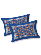 Floral Print Cotton Double King Bedsheet with 2 Pillow Covers