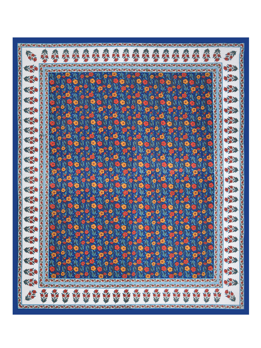 Floral Print Cotton Double King Bedsheet with 2 Pillow Covers
