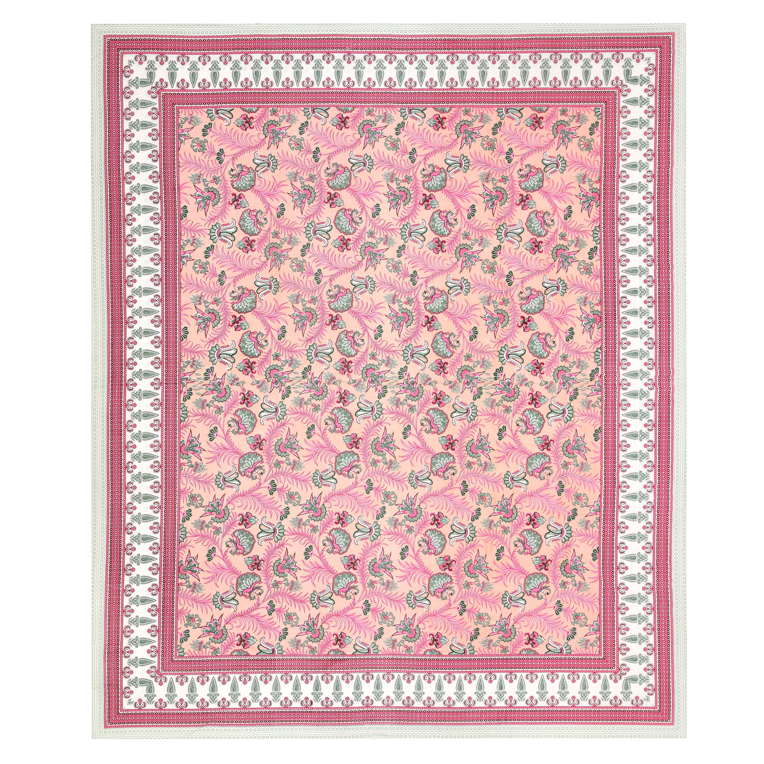 Floral Print Cotton Double King Bedsheet with 2 Pillow Covers