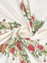 Floral Print Cotton Double King Bedsheet with 2 Pillow Covers