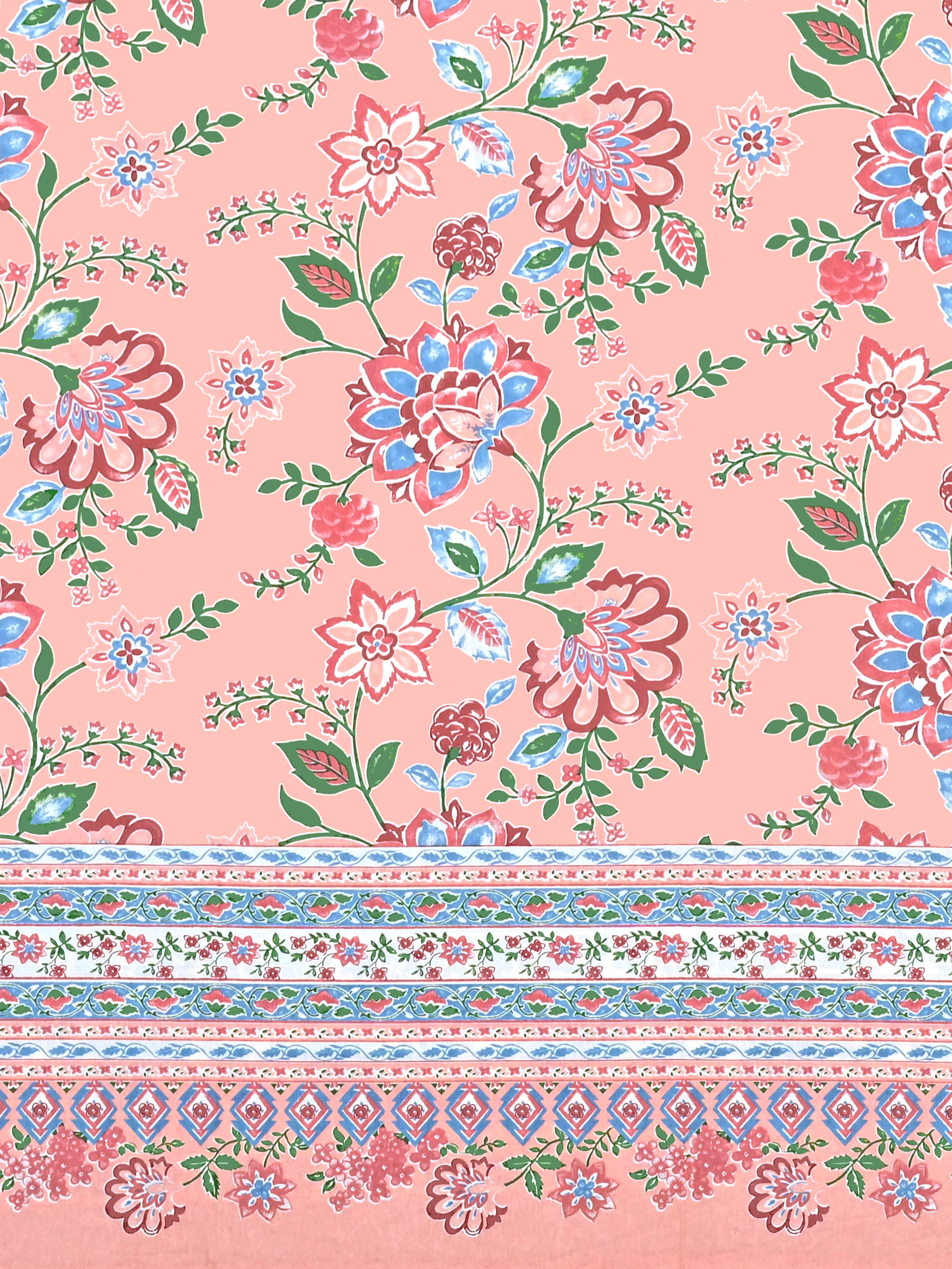 Cotton Printed Bedsheet with 2 Pillow Covers - (108 x 108 Inch)