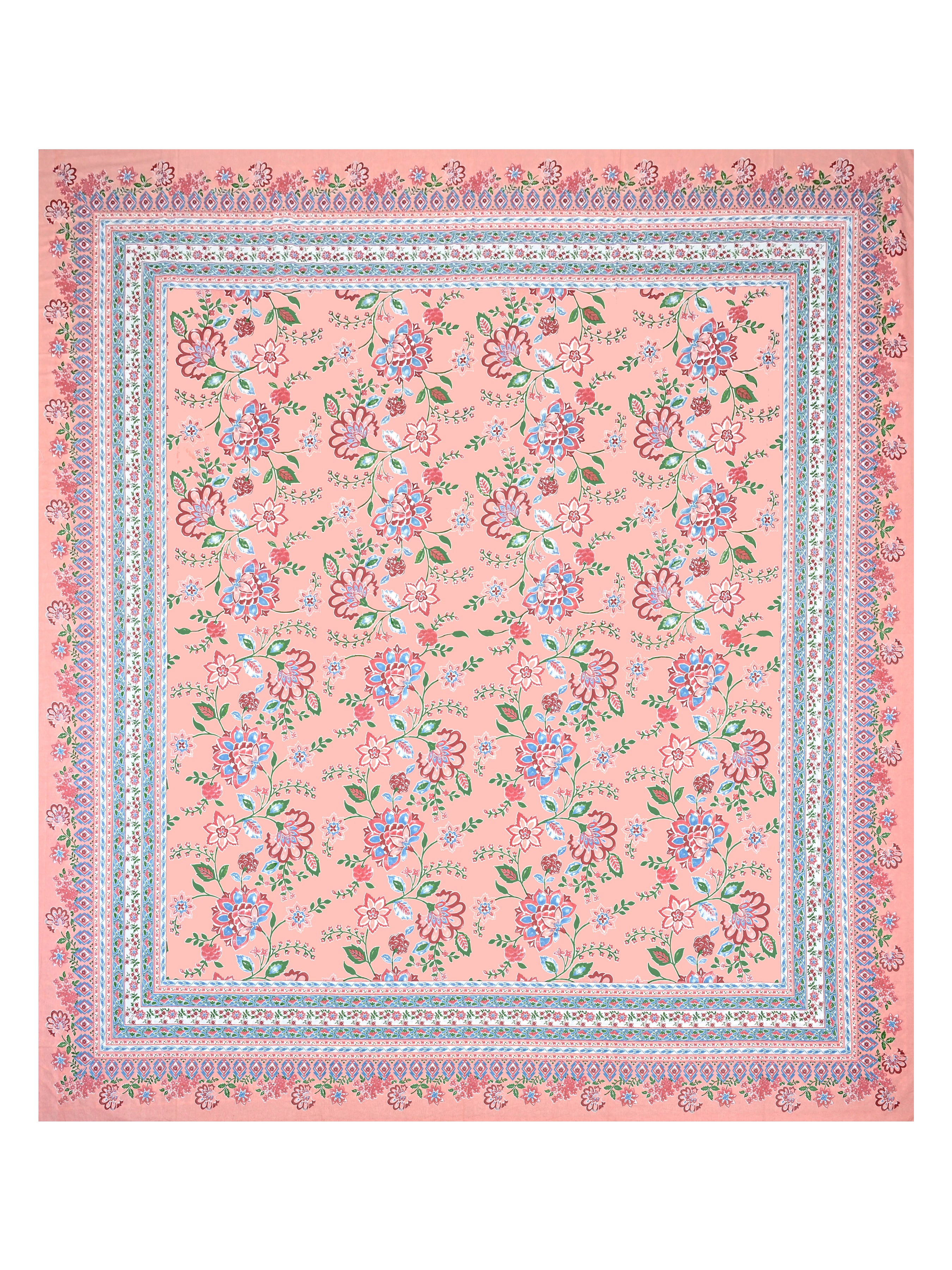 Cotton Printed Bedsheet with 2 Pillow Covers - (108 x 108 Inch)