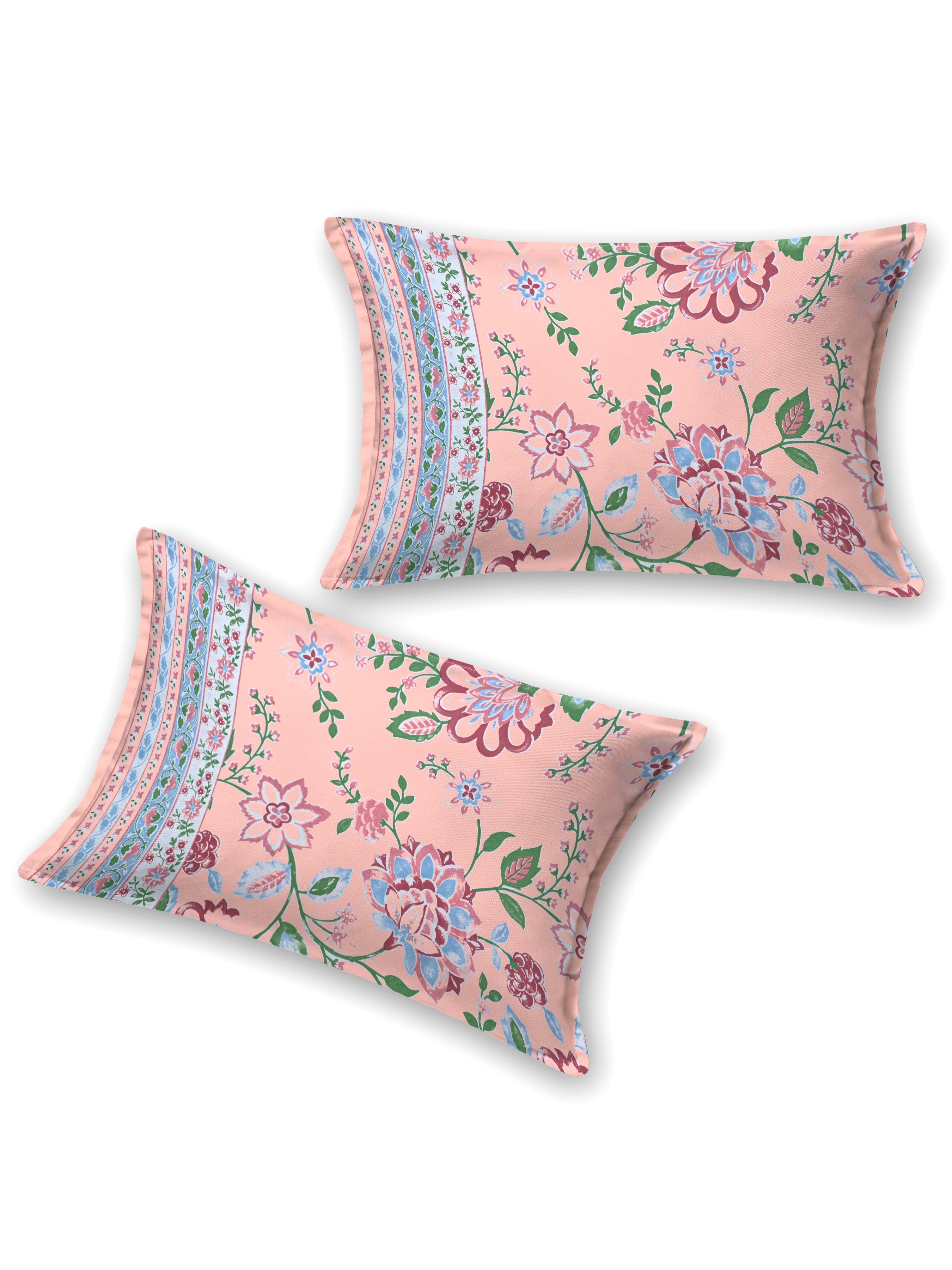 Cotton Printed Bedsheet with 2 Pillow Covers - (108 x 108 Inch)