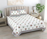 Diwali Gift Box | 1 Double Bedsheet, 1 Pair Door Hanging, 1 Metal Urli, 2 Laddoo Candles