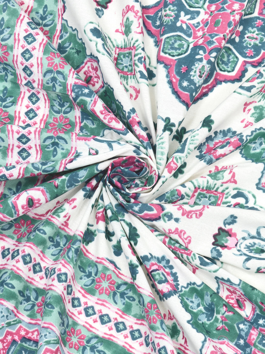 Floral Print Super King Cotton Bedsheet with 2 Pillow Covers