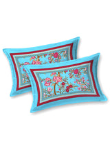 Floral Print Cotton Double King Bedsheet with 2 Pillow Covers
