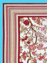 Floral Print Cotton Double King Bedsheet with 2 Pillow Covers